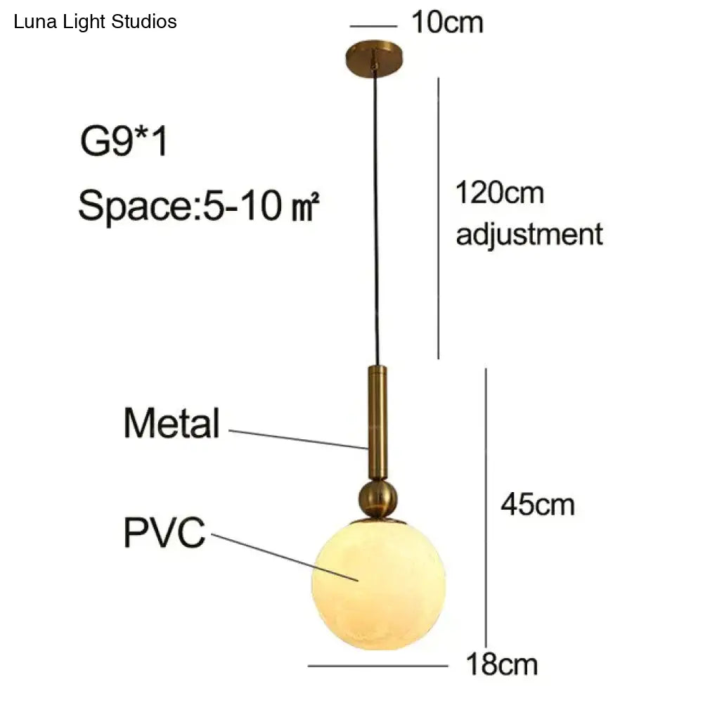 Pendant Lights 3D Lunar Lampshade Lamp Fixtures Luminaria Living Room Bar Bedroom Postmodern Pendant Lighting Lustre