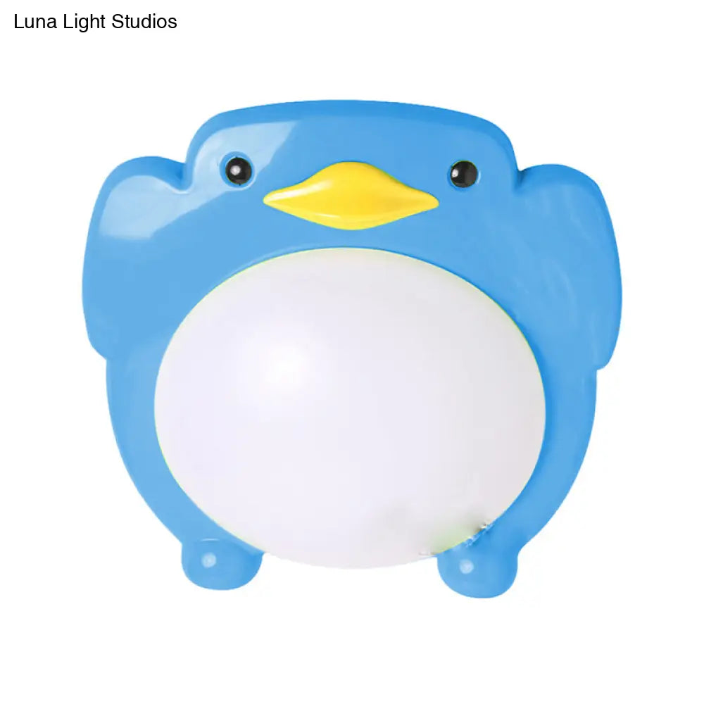 Penguin Led Flush Mount Ceiling Light For Kids’ Bedroom - Cartoon Theme