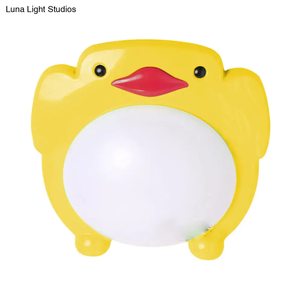 Penguin Led Flush Mount Ceiling Light For Kids’ Bedroom - Cartoon Theme