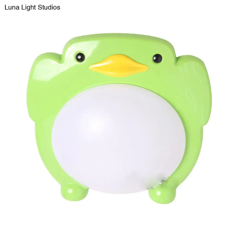 Penguin Led Flush Mount Ceiling Light For Kids’ Bedroom - Cartoon Theme