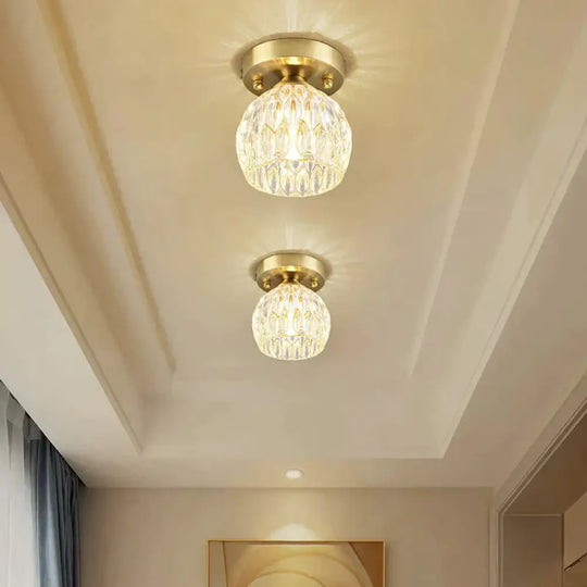 Personalized Crystal Living Room Corridor Lamp Copper Ceiling