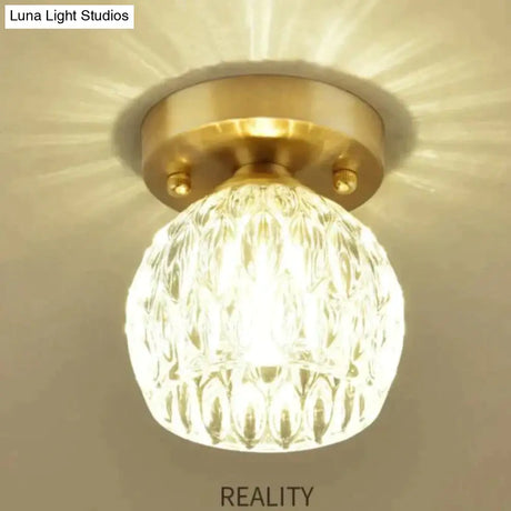 Personalized Crystal Living Room Corridor Lamp Copper Ceiling