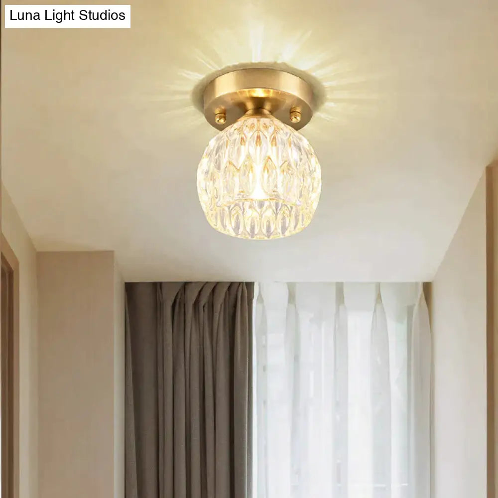Personalized Crystal Living Room Corridor Lamp Copper Ceiling