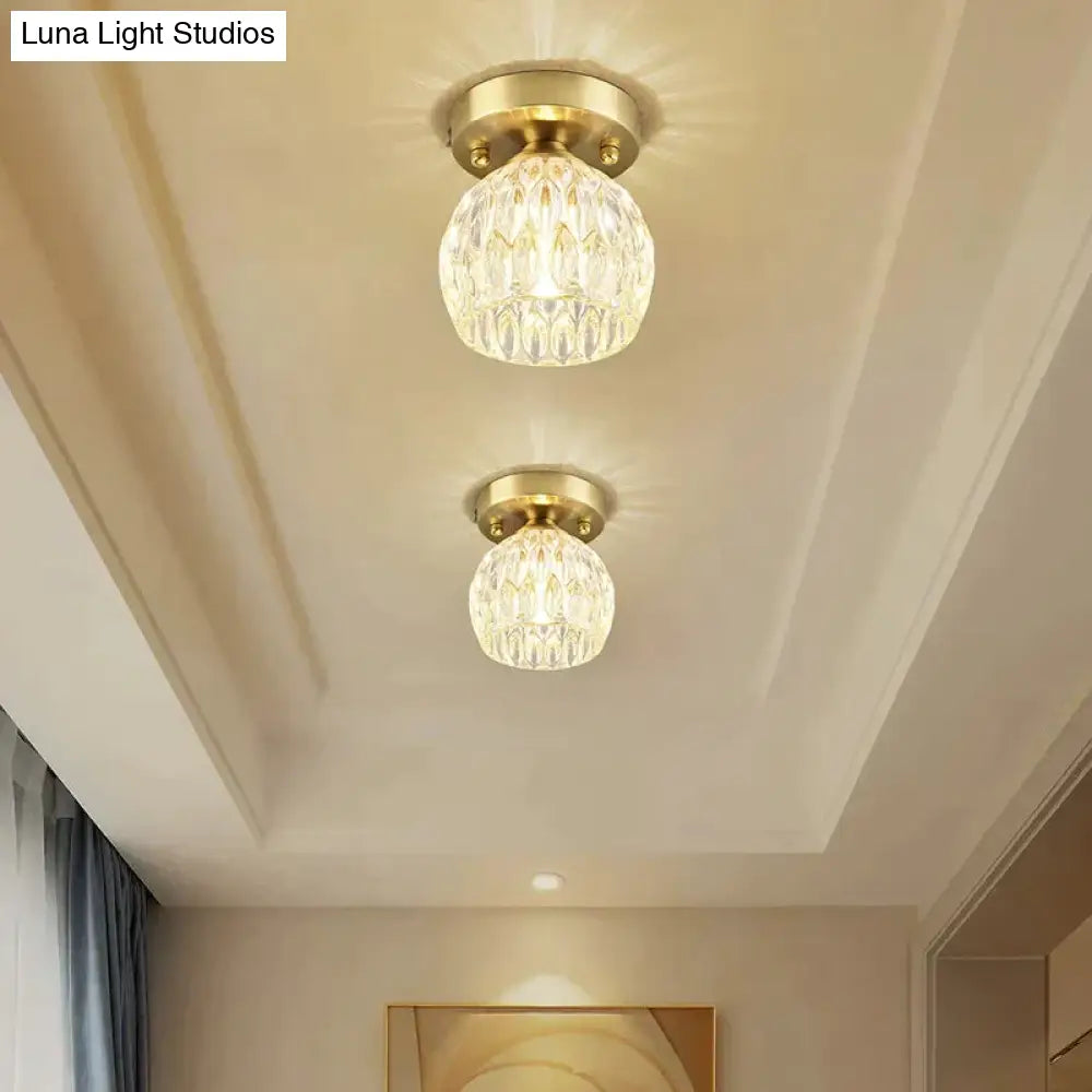 Personalized Crystal Living Room Corridor Lamp Copper Ceiling