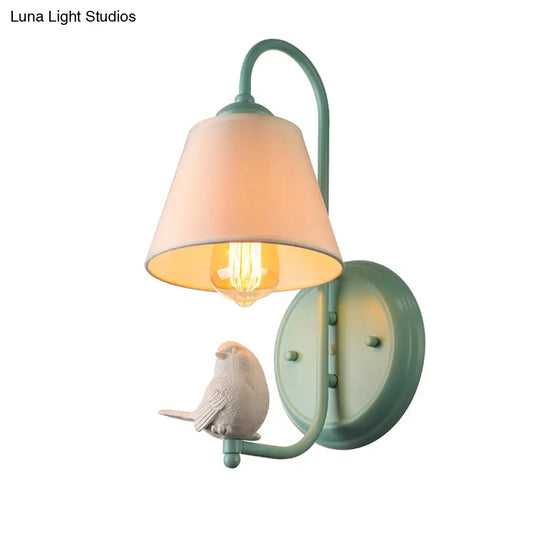 Pigeon Deco Tapered Wall Sconce With Modern Metal Shade Single Head Light