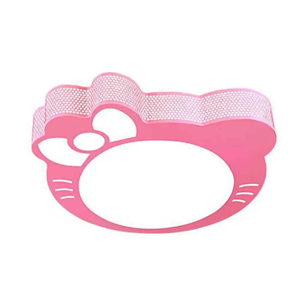 Pink Cartoon Acrylic Metal Led Ceiling Light For Girls’ Room / White
