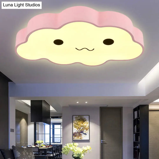 Pink Cloud Ceiling Light For Kids’ Room Or Study - Metal Fixture