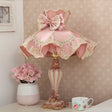 Pink Court Dress Lamp - Kids Nightstand/Table Lighting With Lace Frill 1 Bulb