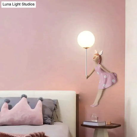 Pink Girl Wall Lamp for Princess Room Girls Room Wall Lamp