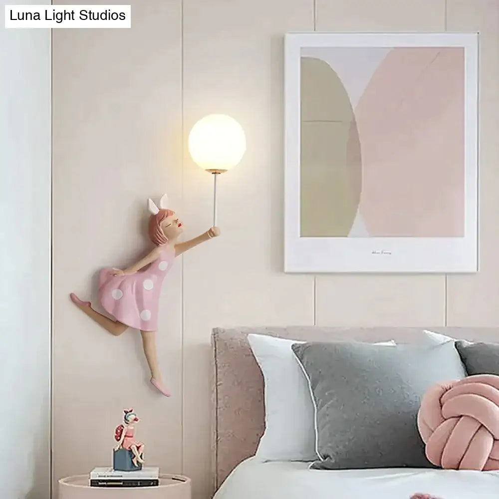 Pink Girl Wall Lamp For Princess Room Girls