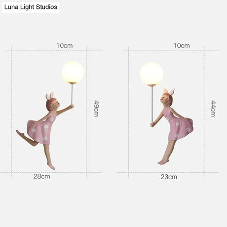 Pink Girl Wall Lamp for Princess Room Girls Room Wall Lamp
