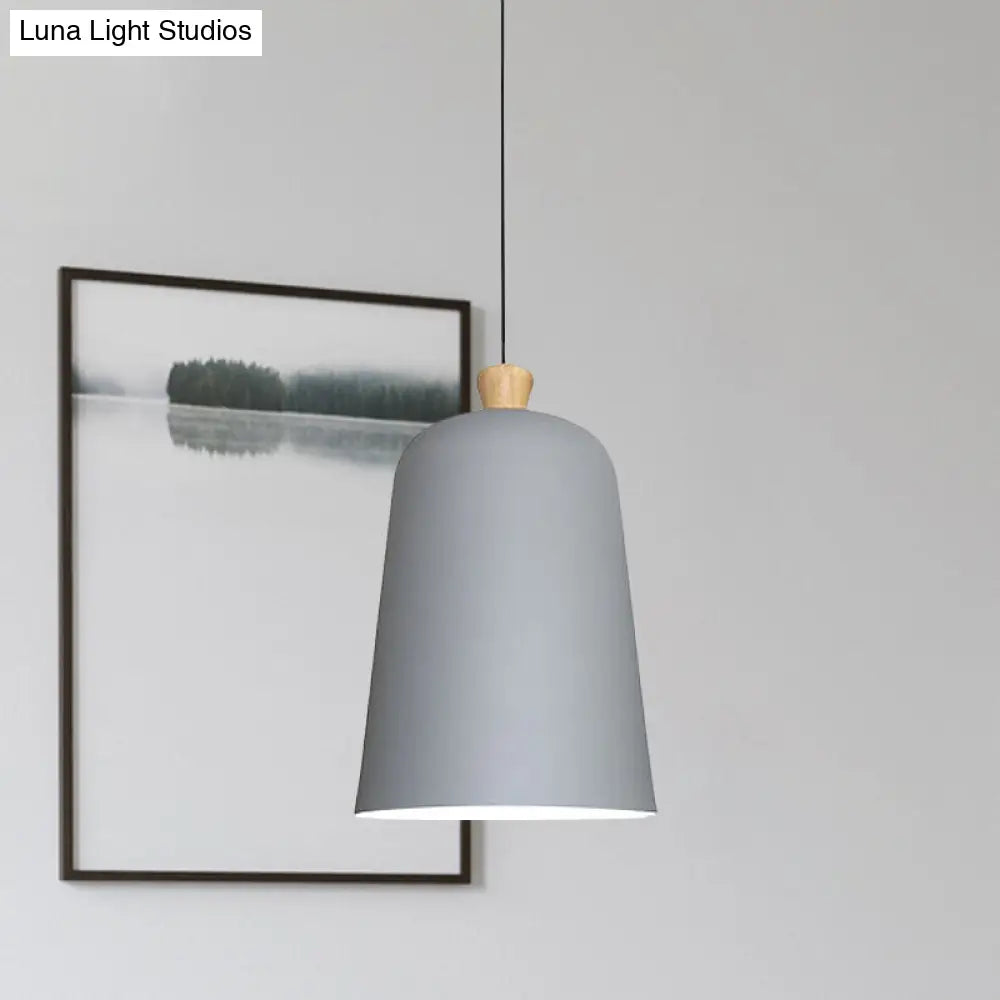 Modern Bell Pendant Lamp With Pink/Grey/Black Design For Dining Room Ceiling Lighting Grey