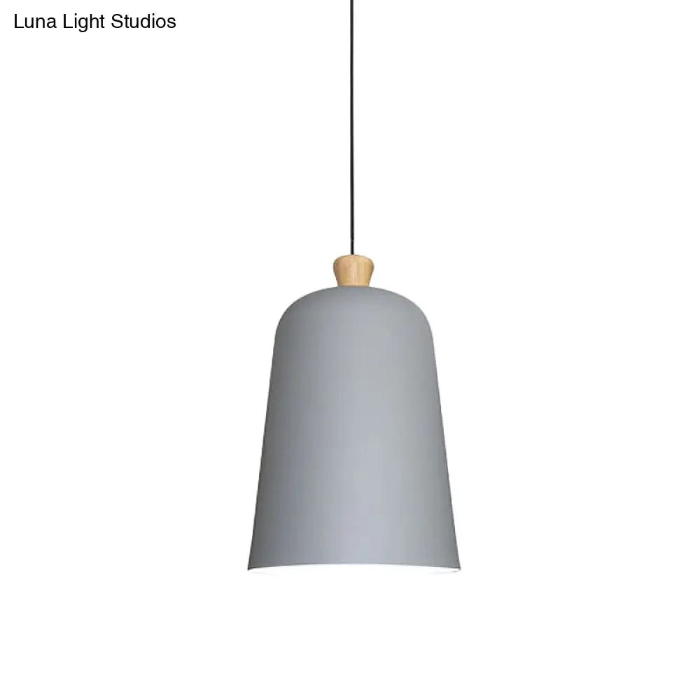 Modern Bell Pendant Lamp With Pink/Grey/Black Design For Dining Room Ceiling Lighting