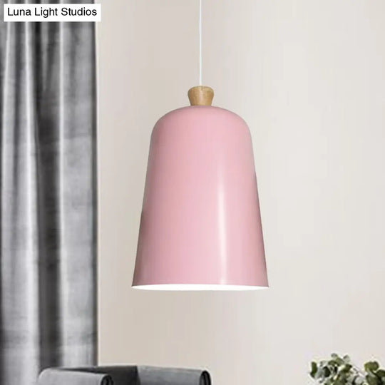 Modern Bell Pendant Lamp With Pink/Grey/Black Design For Dining Room Ceiling Lighting