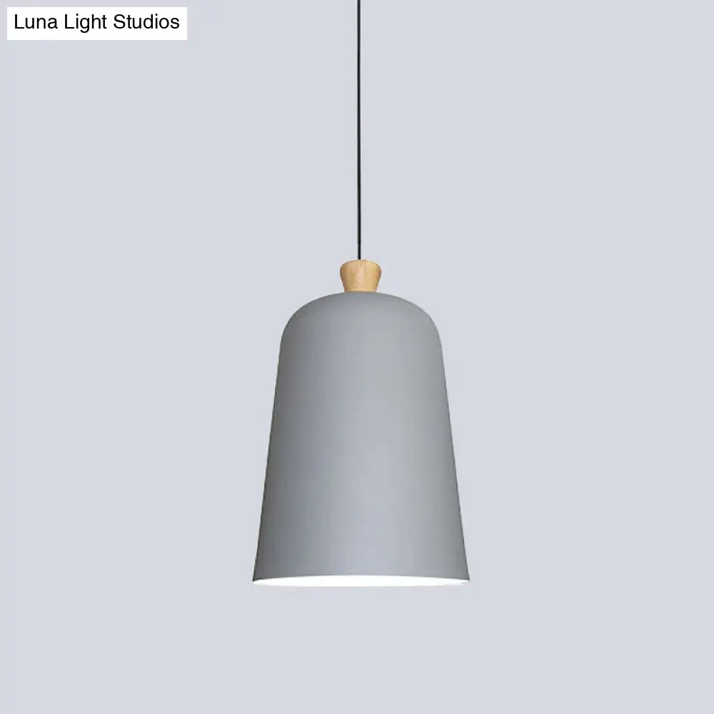 Modern Bell Pendant Lamp With Pink/Grey/Black Design For Dining Room Ceiling Lighting