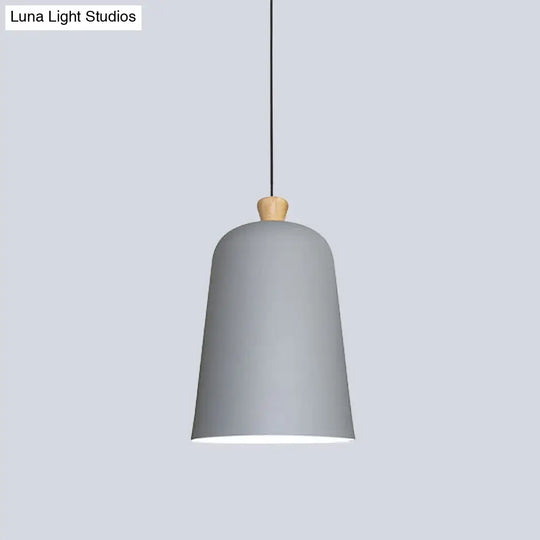 Modern Bell Pendant Lamp With Pink/Grey/Black Design For Dining Room Ceiling Lighting