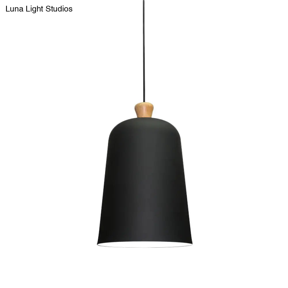 Pink/Grey/Black Bell Pendant Lamp - Modern Style 1-Bulb Aluminum Ceiling Light For Dining Room