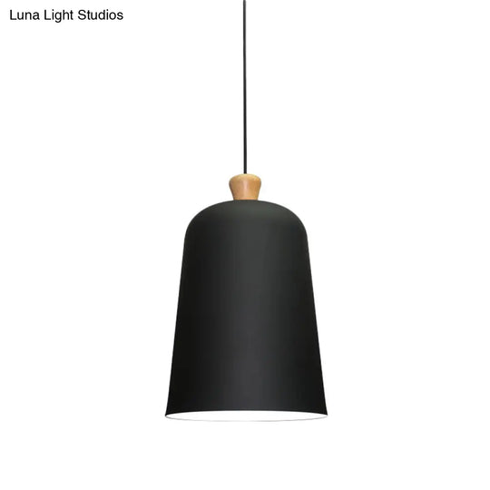 Pink/Grey/Black Bell Pendant Lamp - Modern Style 1-Bulb Aluminum Ceiling Light For Dining Room