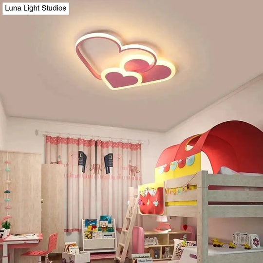 Pink Led Chandelier Light For Girl Bedroom Plafond Acrylic Lighting Lamp Modern New Fixture