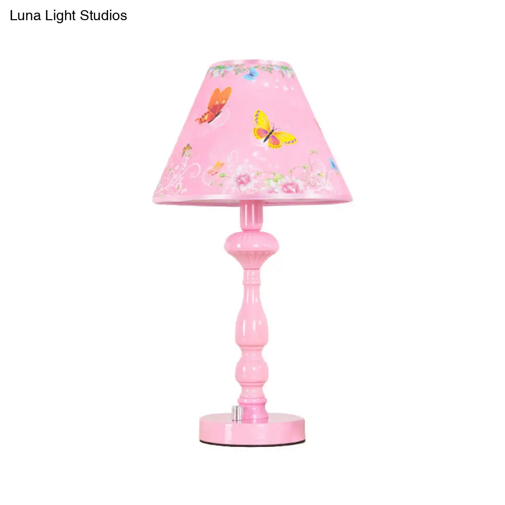 Pink Tapered Shade Desk Light - Modern Stylish Study For Girls Bedroom