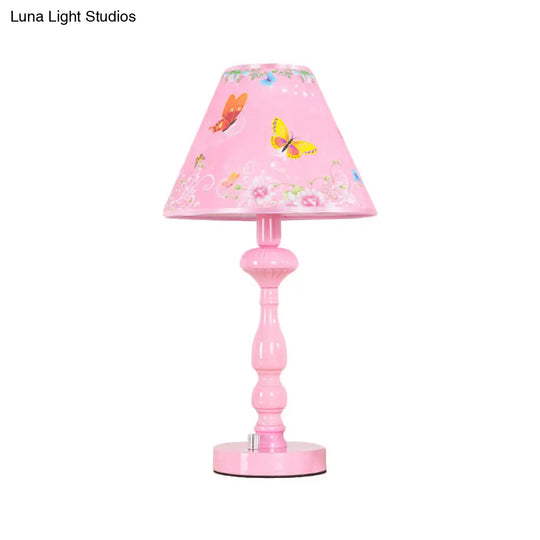 Pink Tapered Shade Desk Light - Modern Stylish Study For Girls Bedroom