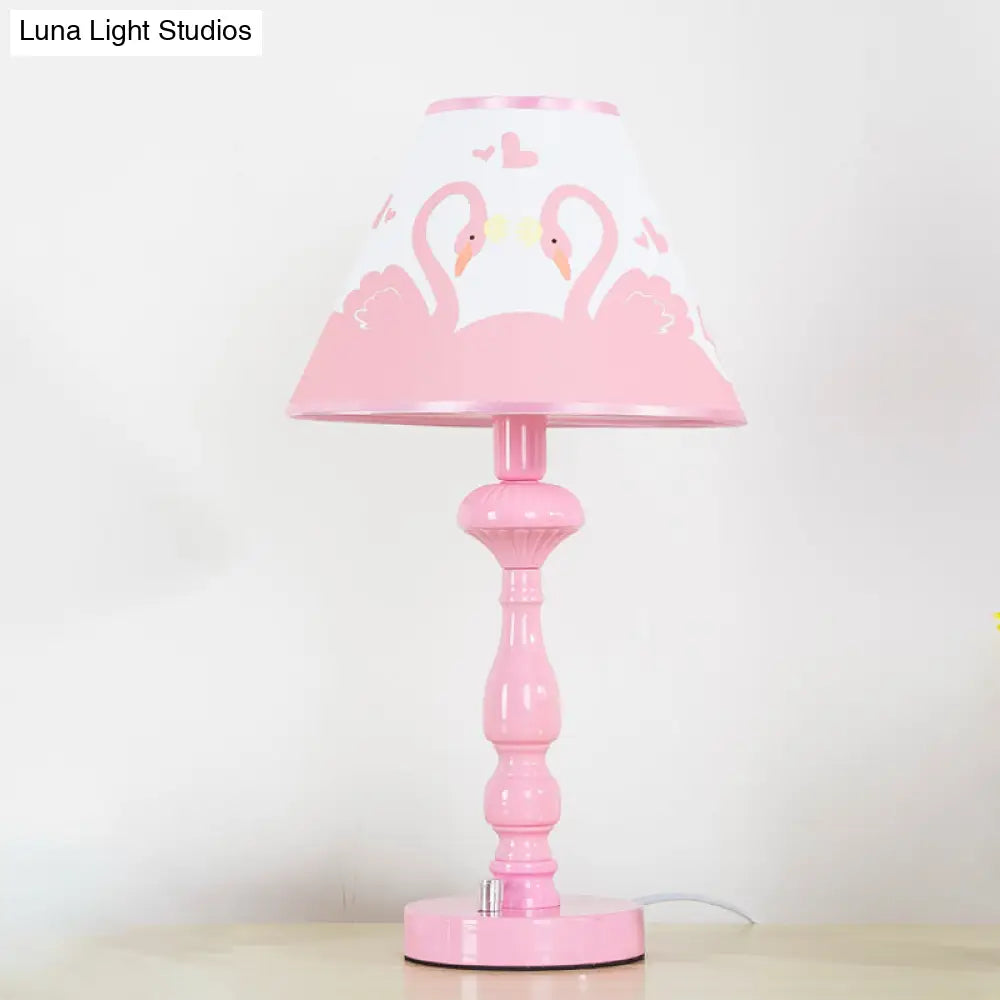 Pink Tapered Shade Desk Light - Modern Stylish Study For Girls Bedroom