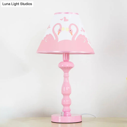 Pink Tapered Shade Desk Light - Modern Stylish Study For Girls Bedroom