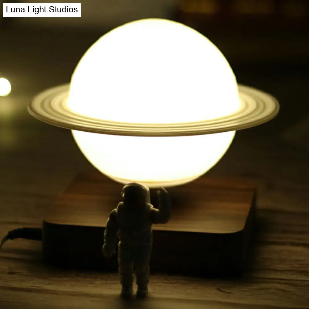 Planet Night Lamp: 3D Printed Digital Design Creative Plastic 1-Light White Table Light For Kids