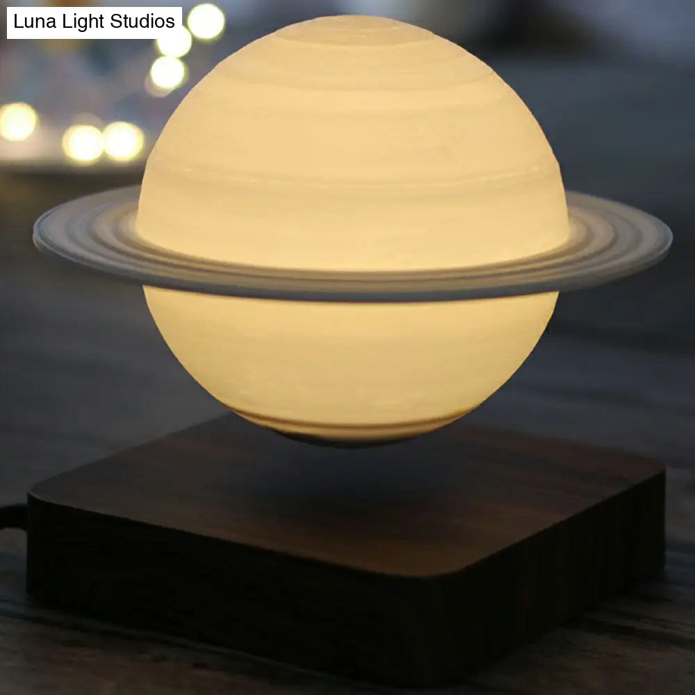 Planet Night Lamp: 3D Printed Digital Design Creative Plastic 1-Light White Table Light For Kids