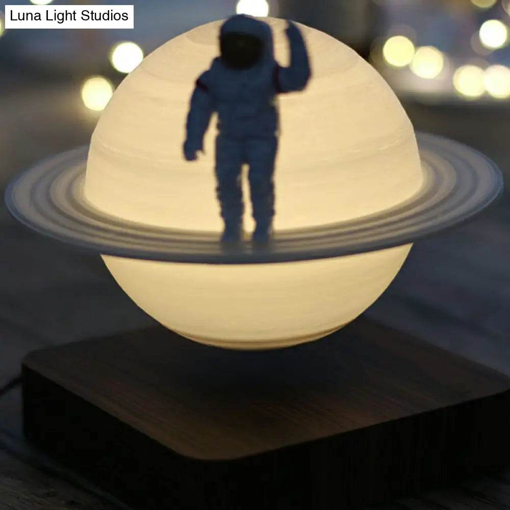 Planet Night Lamp: 3D Printed Digital Design Creative Plastic 1-Light White Table Light For Kids