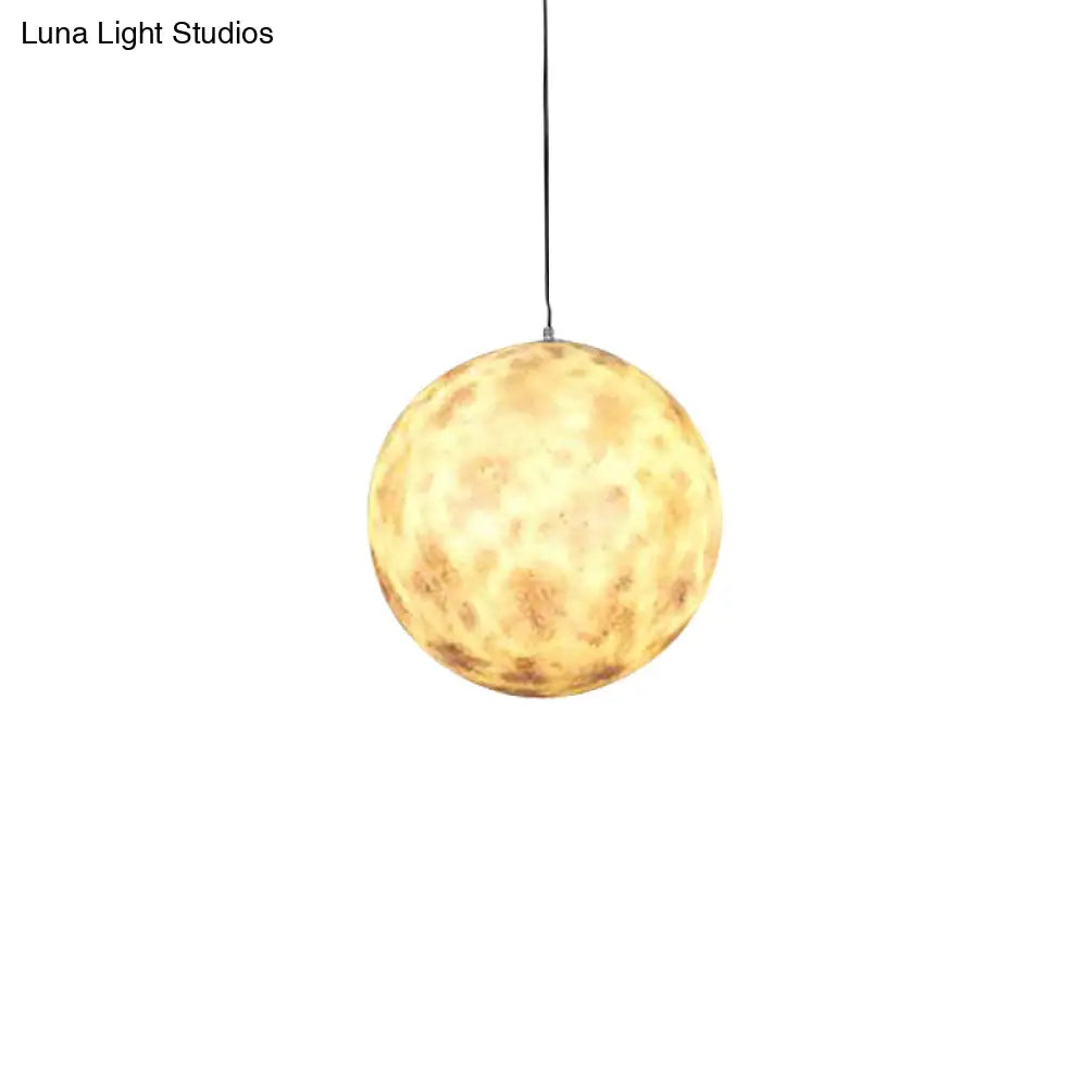 Planet Resin Dining Pendant Lamp - Creative Yellow/Orange/Blue Lighting Fixture