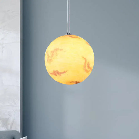 Planet Resin Dining Pendant Lamp - Creative Yellow/Orange/Blue Lighting Fixture Yellow