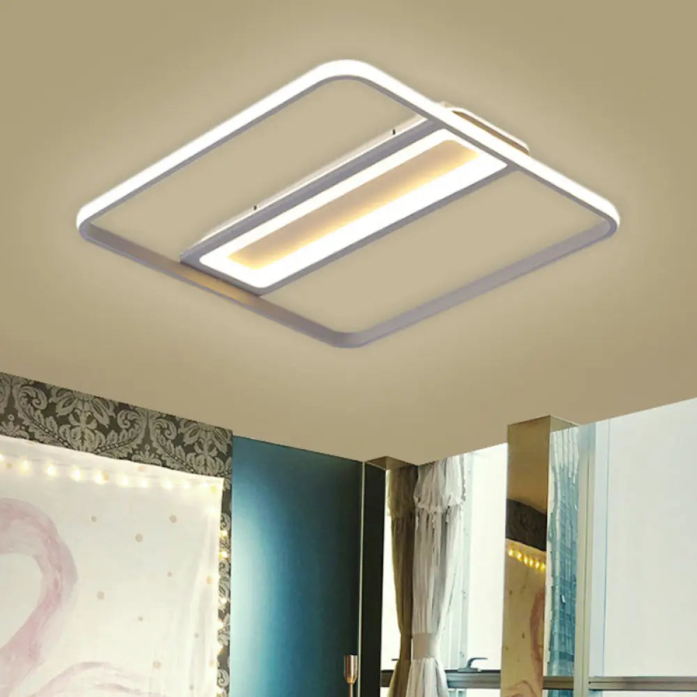 Plastic Flush Ceiling Light - Nordic Design Led 16’/19.5’ Width White/Warm White / 16’ Warm