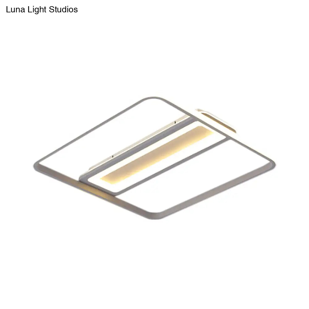 Plastic Flush Ceiling Light - Nordic Design Led 16’/19.5’ Width White/Warm
