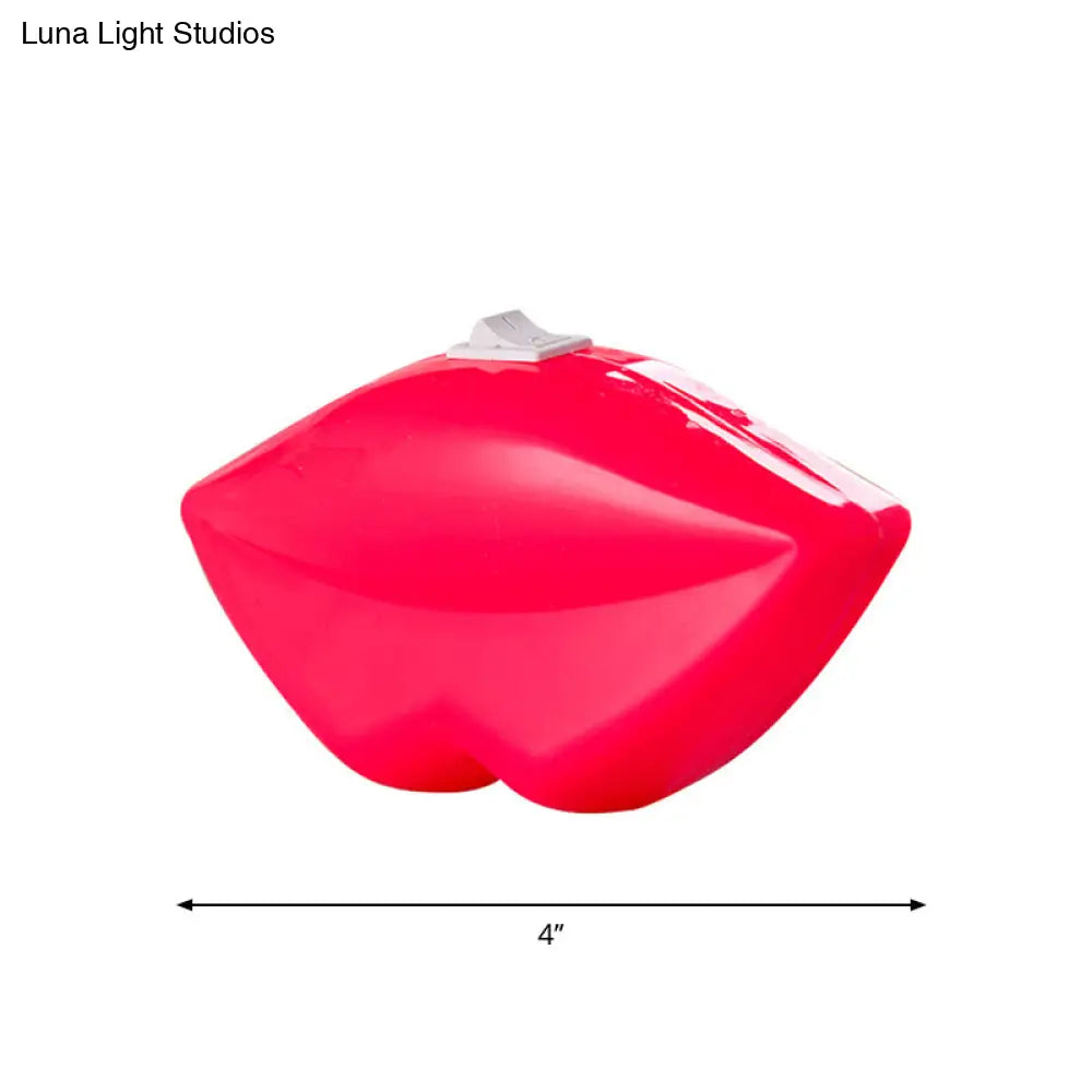 Plastic Led Lip Wall Light - Red Decor Night Lighting For Bedroom