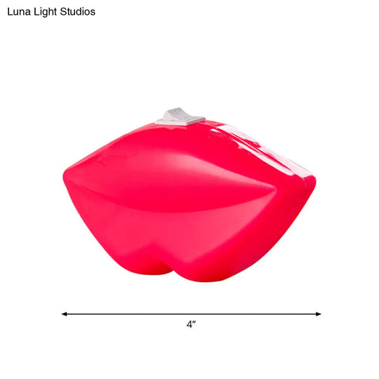 Plastic Led Lip Wall Light - Red Decor Night Lighting For Bedroom