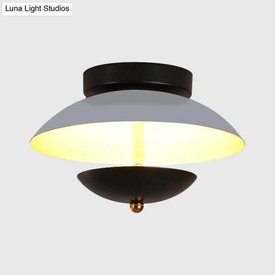 Plate - Shape Led Ceiling Light Fixture - Modern Metallic Flush Lamp For Hallways And Aisles In
