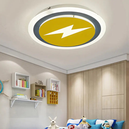 Playful Cartoon Ceiling Light For Kindergarten - Acrylic Flush Mount Fixture White / D