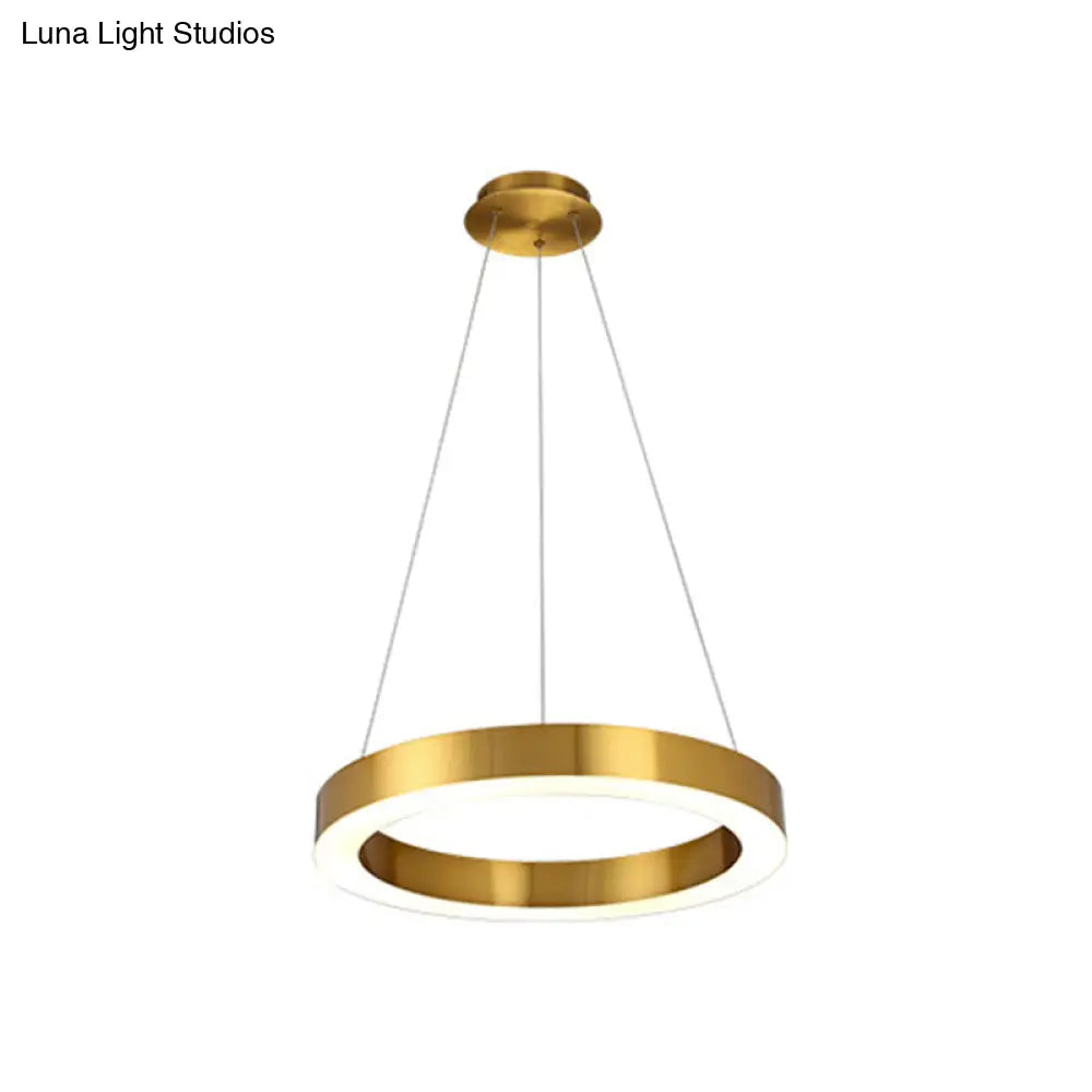 Polished Gold Led Pendant Lighting With Stainless Steel Chandelier Lamp