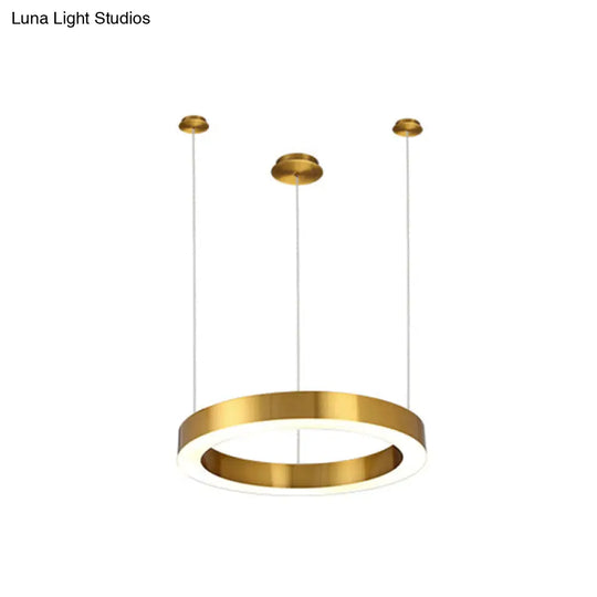 Polished Gold Led Pendant Lighting With Stainless Steel Chandelier Lamp