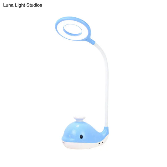 Portable Whale Desk Light With Usb Charging Port - Lovely Blue Reading Lamp For Dormitory