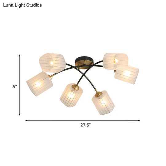 Post Modern Brass Ceiling Light With Frosted Glass - 6/8 - Light Flush Mount