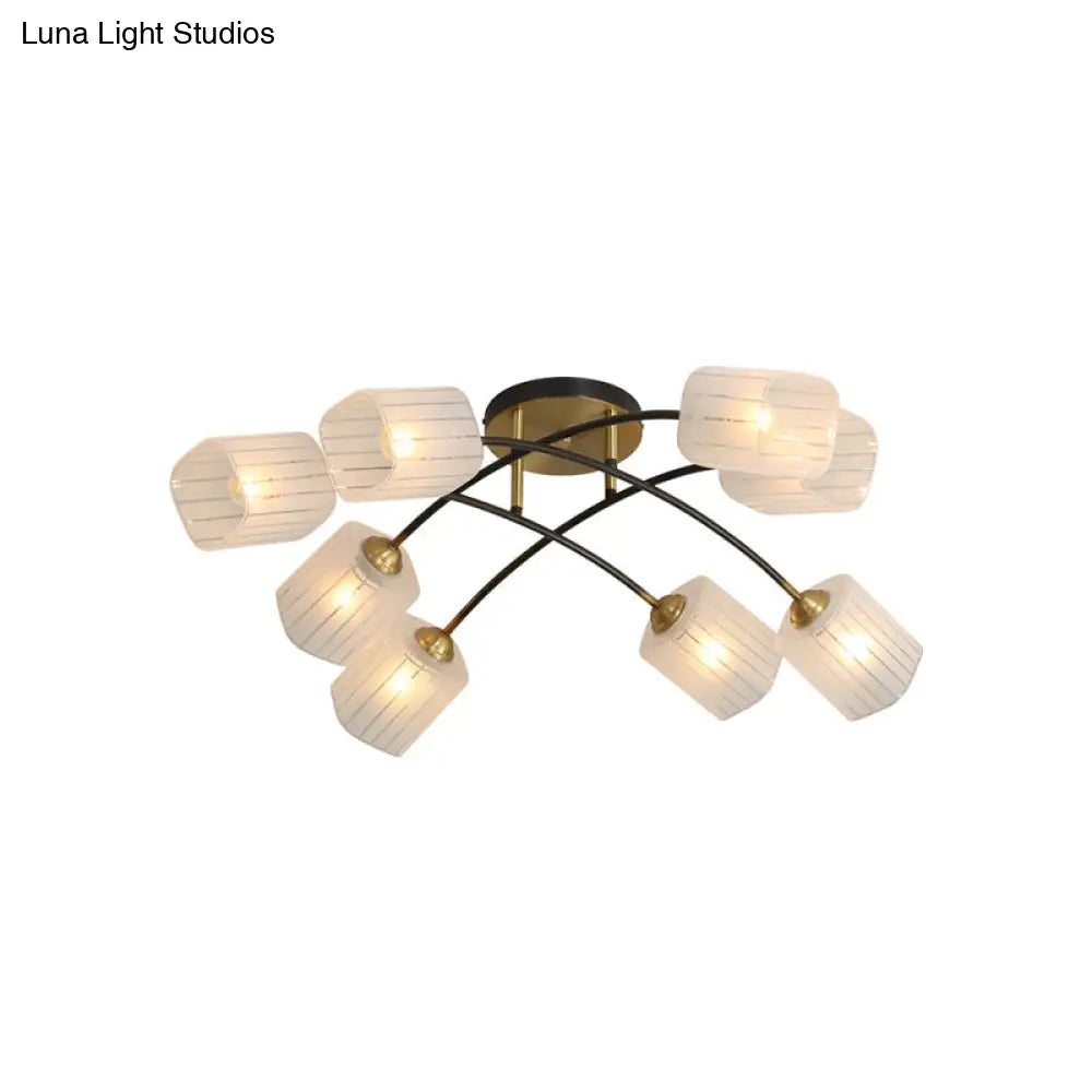 Post Modern Brass Ceiling Light With Frosted Glass - 6/8 - Light Flush Mount