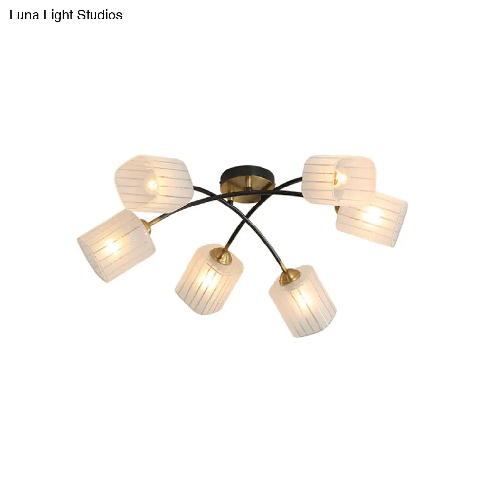 Post Modern Brass Ceiling Light With Frosted Glass - 6/8 - Light Flush Mount