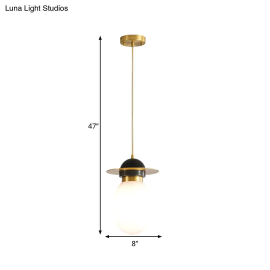 Post-Modern Brass Pill Capsule Pendant Light - Single Bedside Suspension Lamp