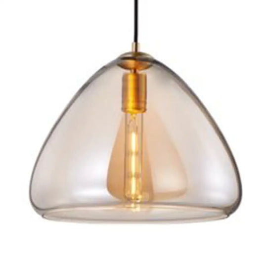 Post-Modern Cone Pendant Lamp – 8.5’/10’ Width Amber/Smoky Glass 1 Light Living Room Amber / 10’