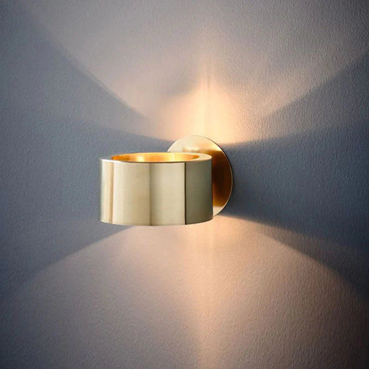 Post Modern Dining Room Bedroom Bedside Hotel Fashion Simple Creative Small Copper Wall Lamp
