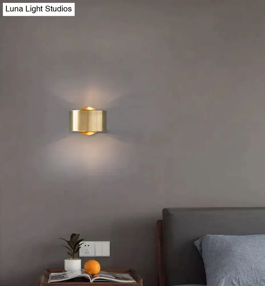 Post Modern Dining Room Bedroom Bedside Hotel Fashion Simple Creative Small Copper Wall Lamp Lamps