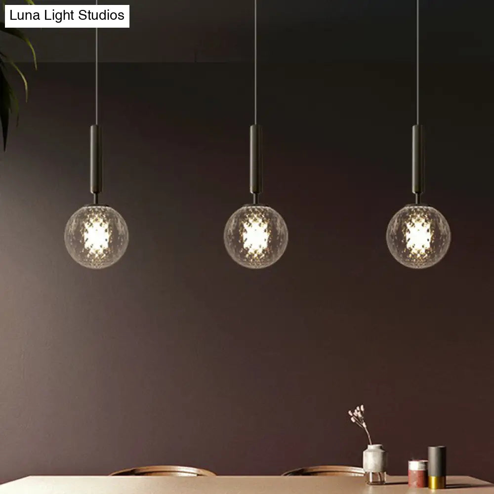 Post-Modern Glass Ball Pendant Light: Sleek 1 Bulb Fixture For Bedroom Suspension Lighting