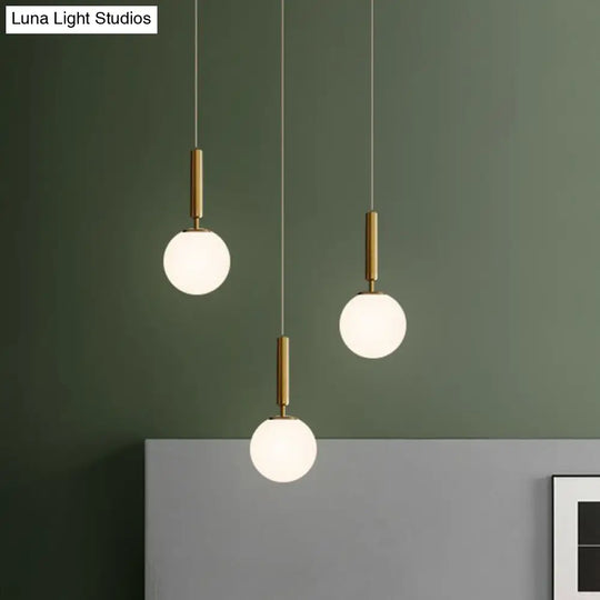 Post-Modern Glass Ball Pendant Light: Sleek 1 Bulb Fixture For Bedroom Suspension Lighting